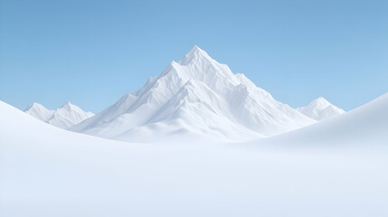 Majestic Snow-Capped Mountain Peaks Under Clear Blue Sky