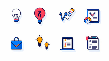 Colorful Icons Representing Creativity, Strategy, and Digital Growth