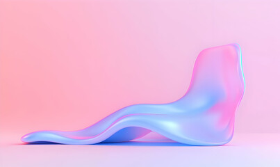 Obraz premium Soft Abstract Shape in Gradient Pink and Blue with Smooth Curves