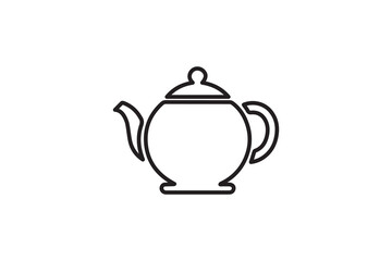 Tea pot black color vector silhouette illustration isolated in white background