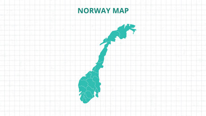 Fototapeta premium A Map highlighting Norway Map, Norway modern map with Grey Color Hi detailed Vector, geographical borders