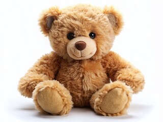 Fototapeta premium Adorable Teddy Bear on White Background - High-Resolution Stock Photo