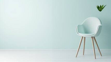 Modern Minimalist Chair in a Light Blue Room