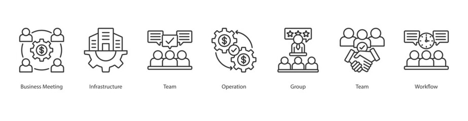 Employee Productivity Icon Sheet business meeting, infrastructure, team, operation, group, team, team management