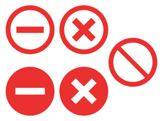 No icon set isolated on white background.