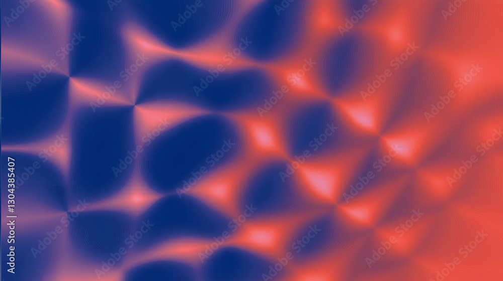 Poster abstract background with orange and blue cluster shapes and gradients with otherworldly effect