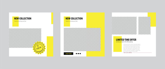 New Collection Social Media Templates - Yellow Modern Design