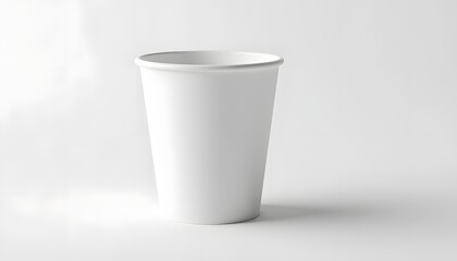 White paper cup mockup on clean background