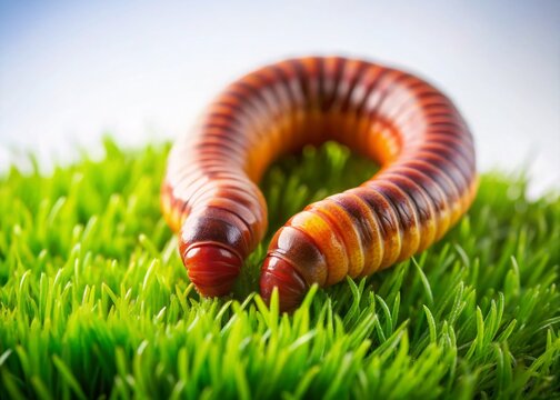 Aerial Drone Shot of a Worm (Gusano) in Lush Green Field