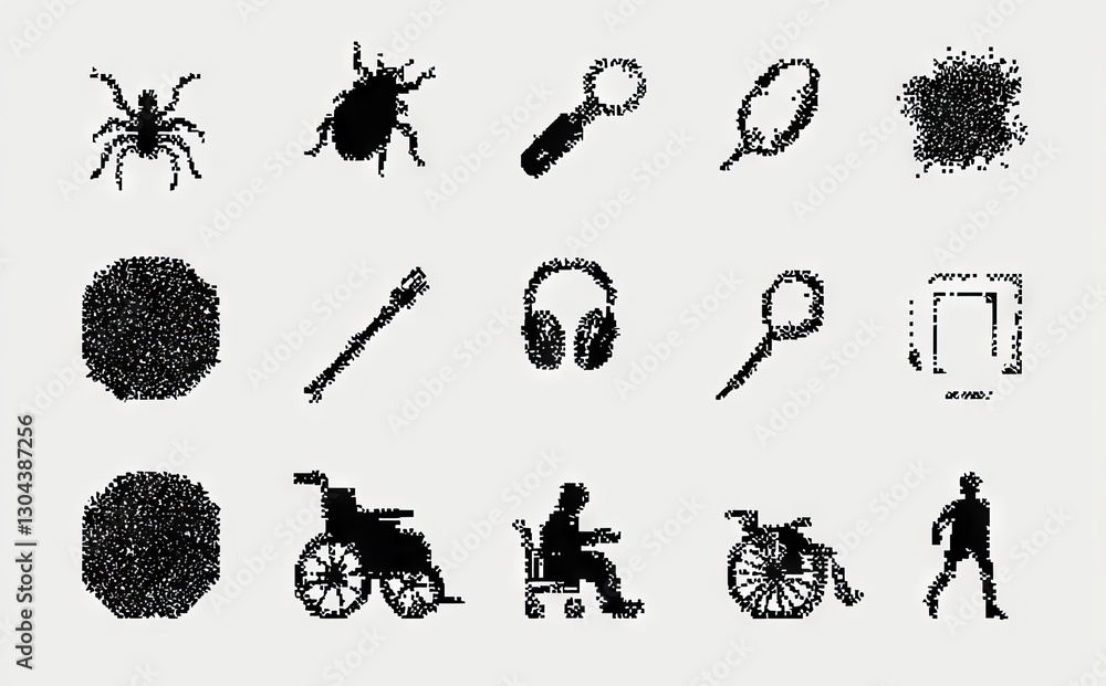 Poster high-contrast design is utilized for the accessibility icons to enhance visibility