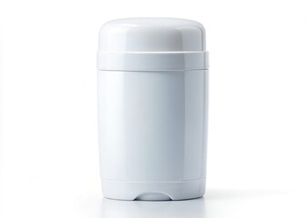 Clean White Deodorant Jar on Pure White Background - Stock Photo