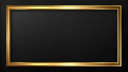 Elegant Black Matte Background with Gold Frame - Luxury Mockup Stock Photo