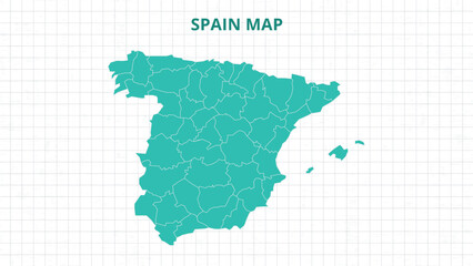 A Map highlighting Spain Map, Spain modern map with Grey Color Hi detailed Vector, geographical borders