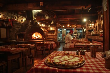 Cozy Italian restaurant with wood-fired oven and fresh pizza