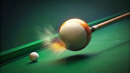 Aerial View Billiard Ball Sinking into Pocket - Dynamic Sports Photography