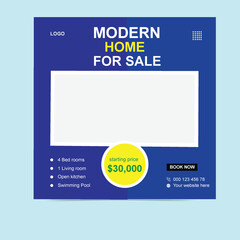 Stunning Modern Home for Sale Facebook and Instagram Post. Perfect Family Living with Spacious Interiors, Prime Location, and Stylish Design