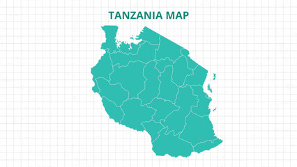 A Map highlighting Tanzania Map, Tanzania modern map with Grey Color Hi detailed Vector, geographical borders