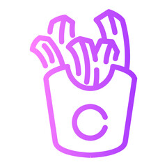 french fries Line Gradient Icon