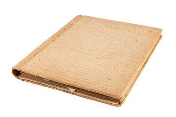 Vintage photo album with textured cover isolated no background