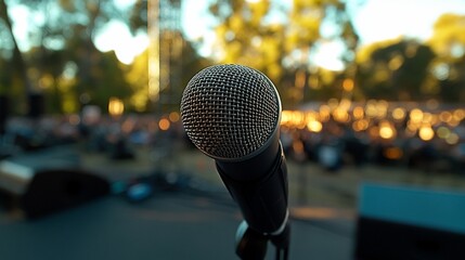 Outdoor Microphone at Park Concert