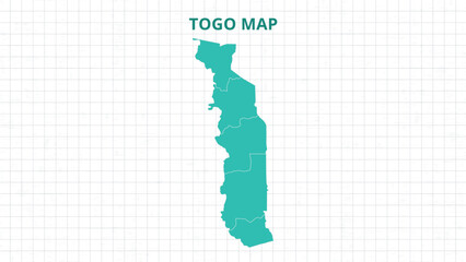 A Map highlighting Togo Map, Togo modern map with Grey Color Hi detailed Vector, geographical borders