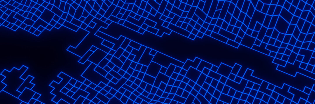 Abstract gid neon background. Grid wireframe