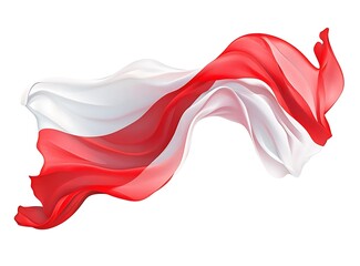 Fototapeta premium Flowing Red and White Flag of Austria in Elegant Movement