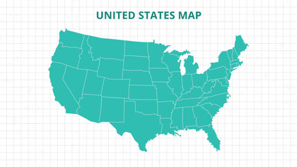 A Map highlighting United States Map, United States modern map with Grey Color Hi detailed Vector, geographical borders