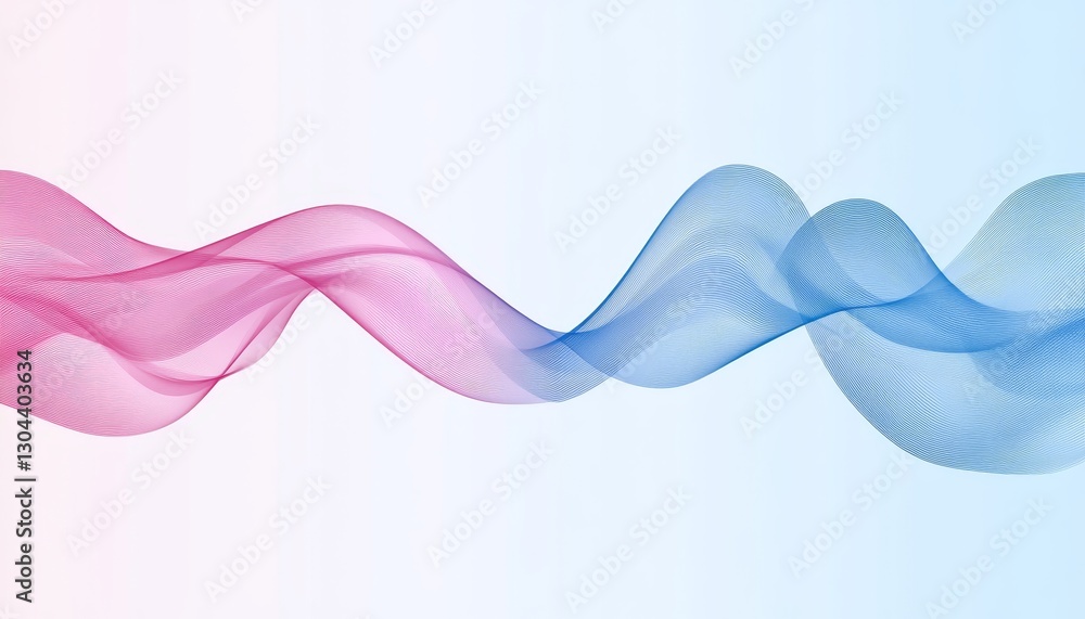 Aufkleber abstract pink and blue data stream, vector graphic with clean lines on a gradient background
