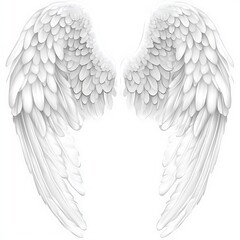 Fototapeta premium Ethereal White Angel Wings Isolated on Transparent Background