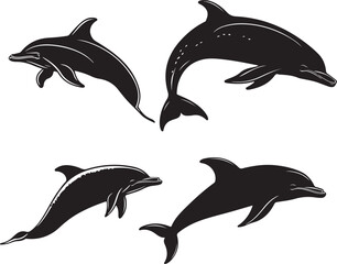 Fototapeta premium Graceful Aquatics: The Elegant Dance of Dolphins 