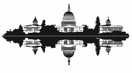 Fototapeta premium Capitol building reflection, DC