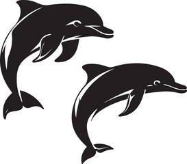 Obraz premium Graceful Dolphin Silhouettes Collection