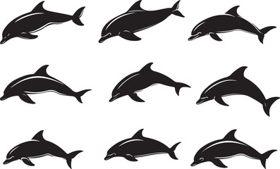 Obraz premium Graceful Dolphin Silhouettes Collection