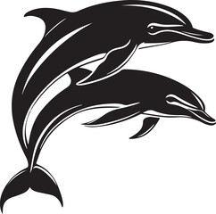 Naklejka premium Graceful Dolphin Silhouettes Collection