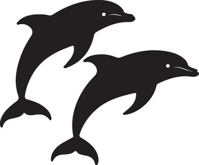 Naklejka premium Graceful Dolphin Silhouettes Collection