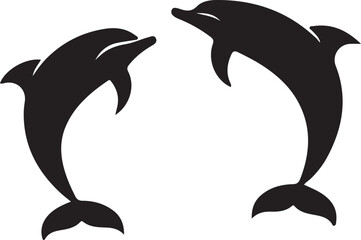 Obraz premium Graceful Dolphin Silhouettes Collection