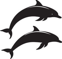 Fototapeta premium Graceful Dolphin Silhouettes Collection