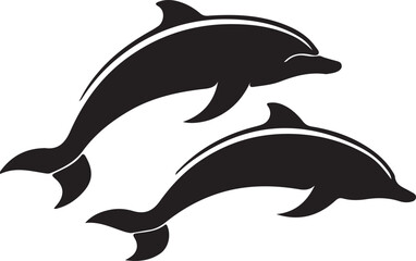 Obraz premium Graceful Dolphin Silhouettes Collection