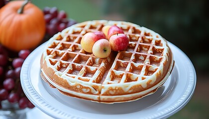 Autumn Waffle with Apples