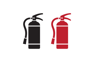 fire extinguisher icon black color vector silhouette illustration isolated in white background