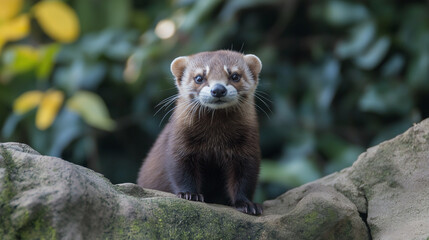 Obraz premium Cute wild mammals in the forest including a brown bear cub a brown bear and a European otter