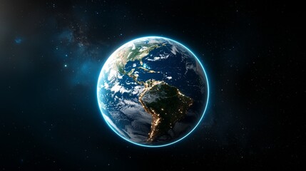 Fototapeta premium Exploring earth's beauty a stunning view of our planet from space aerial perspective digital artwork cosmic environment