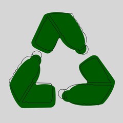 recycling sign in the form of stylized arrows
