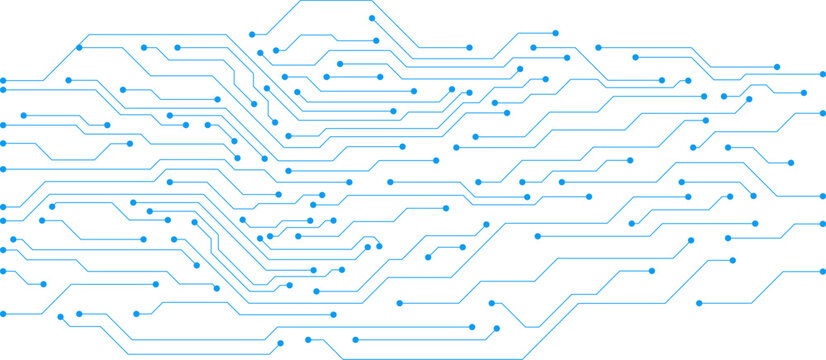 High technology concept with circuit board texture on white background. Digital motherboard design