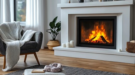 Cozy living room fireplace