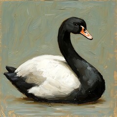 Black and White Swan Portrait