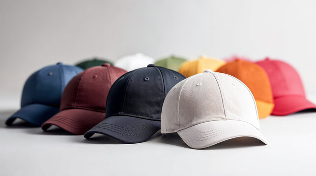 plein de casquettes multicolore pour entreprise de personnalisation de produits