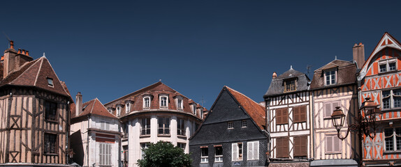 View of the historical Auxerre city in the Burgundy region, France