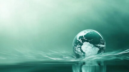 Fototapeta premium Recycling Symbol Merges with Earth Globe 